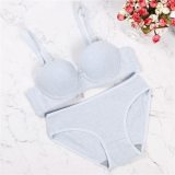 2019 new lingerie sets Glossy Pure gather girl underwear Candy-colored Japanese fashion cute bow gather bra set