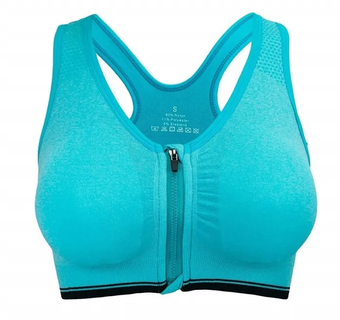 S-XXL Front Zipper Solid Sports Bra for Women Underwear Fitness Shirt Push Up Yoga Crop Top Bras  Athletic Vest Gym Sportswear