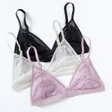 Hot Girls Lace Bra Sexy Embroidery Floral Translucent Bra Women Underwear White Black Bralette Wireless Seamless brassiere