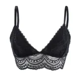 Women Sexy Lace  Bra Top Lingerie Underwear Intimate Bra 3/4 Cups Crop Top Unlined Soft Ultrathin  Bras Translucent