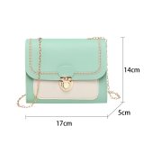 Stitching women's summer shoulder bag chain PU leather ladies messenger bag female small square bag clutch bags 2020 handbags