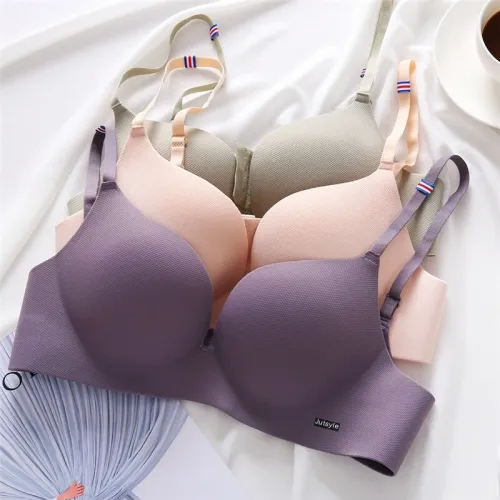 FINETOO Women Bra Soft Wireless Bras Women Sexy Lingerie Fashion Adjusted Seamless Bralette Female A B Cup Push Up Bra Underwear
