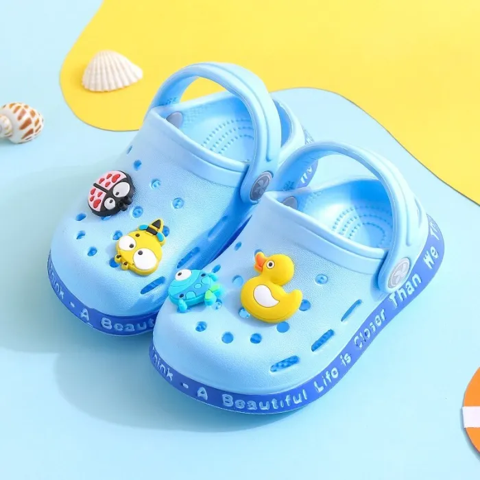 kids Mules & Clogs summer baby boys girls Cartoon sandals flat heels solid cartoon slippers children's garden shoes