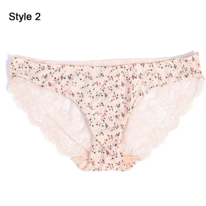 Fashion Women's Sexy Lace Panties Seamless Underwear Briefs Leopard Ice Silk for Girls Bikini Cotton Crotch Transparent Lingerie