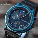 New Wooden Watch Men Top Brand Luxury Chronograph Military Quartz Watches for Man Dropshipping Customized