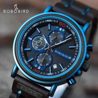 New Wooden Watch Men Top Brand Luxury Chronograph Military Quartz Watches for Man Dropshipping Customized