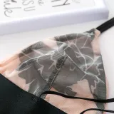 CINOON Women sexy underwear bra embroidery lingerie set thin lace bra transparent ultra-thin temptation push up bra set