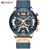 Top   Brand Casual Fashion Watches for Male Sport Military Leather Wrist Watch Men Watch Chronograph