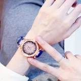 2019 Women Watches Set Starry Sky Ladies Bracelet Watch Casual Leather Sports Quartz Wristwatch Clock