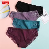 FINETOO Women's Underpants Soft Cotton Panties Girls Solid Color Briefs Striped Panty Sexy Lingerie Female Underwear M-XL Panty