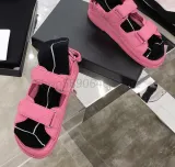 Ladies luxury rhombic leather sandals summer fashion brand comfortable non-slip Flat Roman sandals women's platform sandals