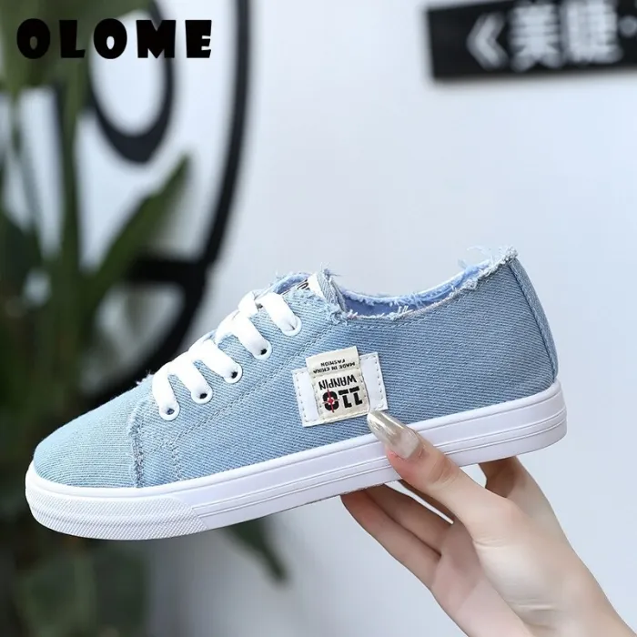 Spring Summer Women Sneakers Flat Platform Loafers Vulcanize Female Summer Canvas Shoes men canvas shoes Denim STAR CDG PLAY