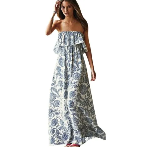 Women Sexy Off Shoulder Long Maxi XL Dress Women BOHO Evening Beach Sundress vestidos