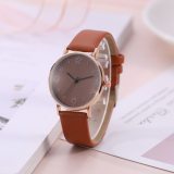 Top Style Fashion Women's Luxury Leather Band Analog Quartz Wrist Watch Golden Ladies Watch Women Dress  Black Clock