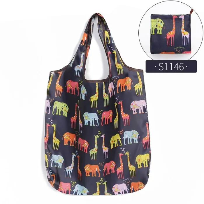 Folding Shopping Bag Eco Friendly Ladies Gift Foldable Reusable Tote Bag Portable Travel Shoulder Bag Small Size
