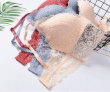 Women Sexy Lace  Bra Top Lingerie Underwear Intimate Bra 3/4 Cups Crop Top Unlined Soft Ultrathin  Bras Translucent