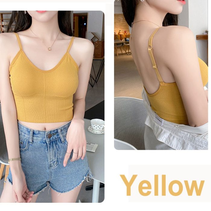 FINETOO Sexy Backless Bralette Active Bra For Women Seamless Padded Bra Women Lingerie Cotton Wireless Long Tops Brassiere Bra