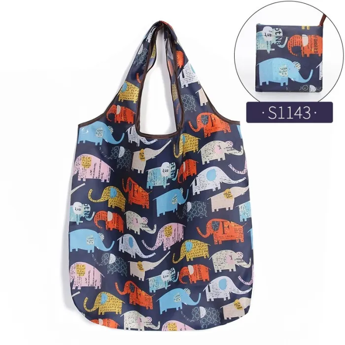 Folding Shopping Bag Eco Friendly Ladies Gift Foldable Reusable Tote Bag Portable Travel Shoulder Bag Small Size