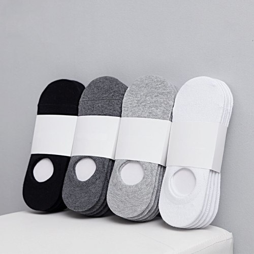 5Pair Fashion Happy Men Boat Socks Summer Autumn Non-slip Silicone Invisible Cotton Socks Male Ankle Sock slippers Meia