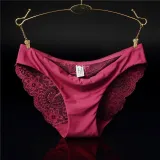 Sexy Women's Panties Seamless Lingerie Transparent Lace Bikini Briefs Plus size Lady Girl Underwear Cotton Fabric Intimates Top