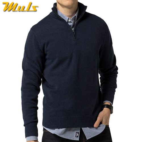 2019 Thicken Polo Sweaters Men Pullover Winter Warm Cotton Knitted Half Zipper Sweater Pullover Male Jumper Autumn Spring Jersey