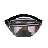 2019 Holographic Women Silver Laser Bum Bag Travel Shiny Waist Bags Fashion Girls Pink Leather Hologram Hip Bag