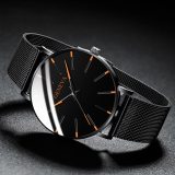 2020 Minimalist Men's Fashion Ultra Thin Watches Simple Men Business Stainless Steel Mesh Belt Quartz Watch