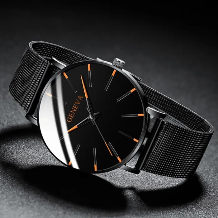 2020 Minimalist Men's Fashion Ultra Thin Watches Simple Men Business Stainless Steel Mesh Belt Quartz Watch