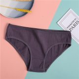 FINETOO Women's Underpants Soft Cotton Panties Girls Solid Color Briefs Striped Panty Sexy Lingerie Female Underwear M-XL Panty