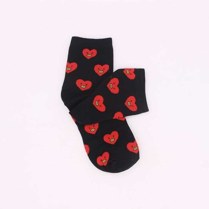 Summer Women's Short Socks Funny Candy Color Cotton TATA COOKY CHIMMY SHOOKY MANG KOYA RJ Korea Funny Cartoon Invisible Socks