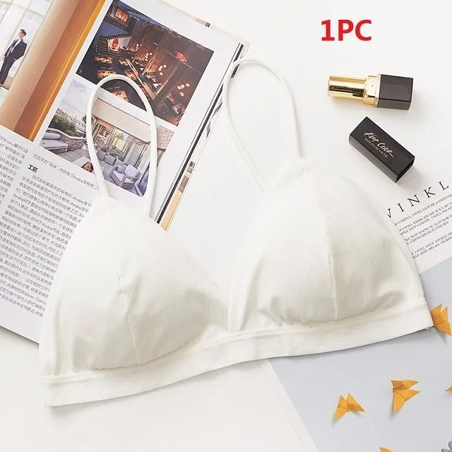 GUMPRUN Seamless Soft Bras for Women Thin Strap Wireless Push Up Bra Backless Comfort Underwear Bralette Sexy Lingerie