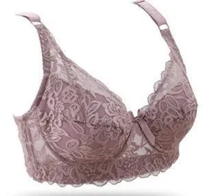 Plus size Foreign Trade Ultra-thin Lace Sexy Thin Cotton Cup Plump Big Push Up Bra  Bralette Encaje Sexy Bra modis lingerie