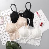 DeRuiLaDy Floral Bralette Padded Soft Push Up Lace Bras for Women Sexy Lingerie Corset Underwear Wire Free Sheer Bra Crop Tops