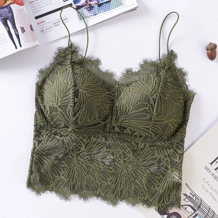 Lace Bra Sexy Floral Top For Women Non-adjusted Straps Female Lingerie breathable Soft Comfortable Bralette Thin Seamless Bras