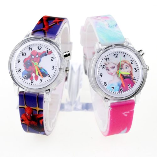 Princess Children Watches Spiderman Colorful Light Source Boys Watch Girls Kids Party Gift Clock Wrist