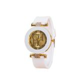 2020 Hot sale Fashion Black Geneva Casual CHHC Quartz Women watches Crystal Silicone Watches  men's Wrist Watch