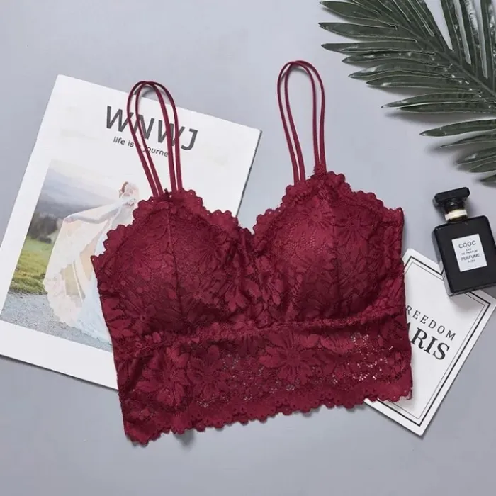 2020 New Arrival Women Push Up Wireless Lace Bra Top Women Plus Size Bralette Underwear Lingerie Full Cup