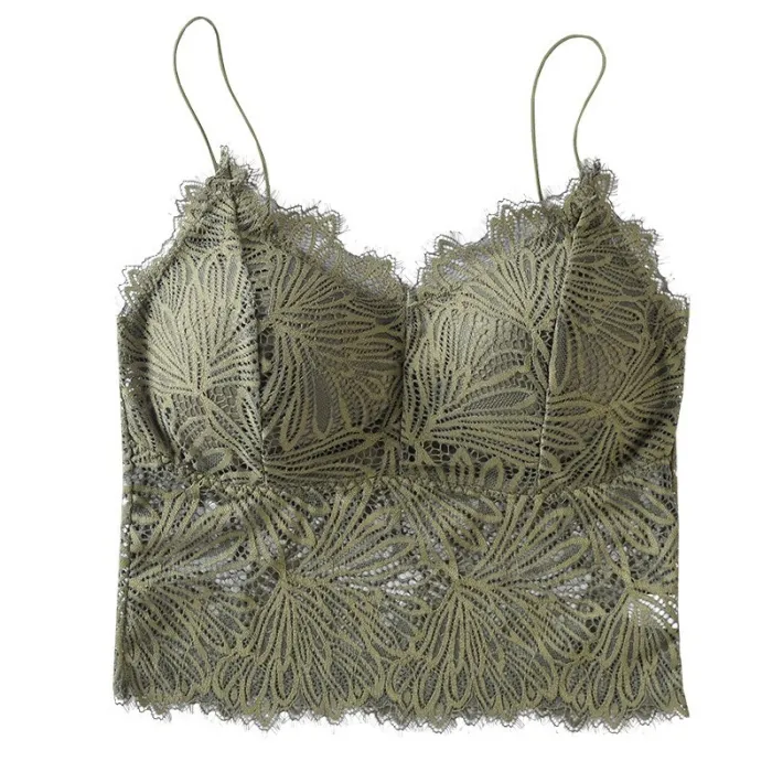 Lace Bra Sexy Floral Top For Women Non-adjusted Straps Female Lingerie breathable Soft Comfortable Bralette Thin Seamless Bras