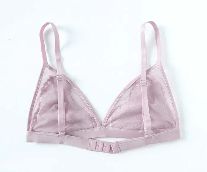Hot Girls Lace Bra Sexy Embroidery Floral Translucent Bra Women Underwear White Black Bralette Wireless Seamless brassiere