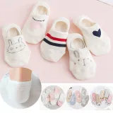 5Pairs  Arrivl Women Socks funny Fruits Cute Happy Silicone Slip Invisible Cotton Sock 35-40
