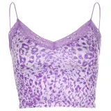 HEYounGIRL Pink Leopard Print Sexy Spaghetti Strap Top Women Summer Y2k Backless Lace Cami Tops Ladies Sweat 90s Crop Tees 2020