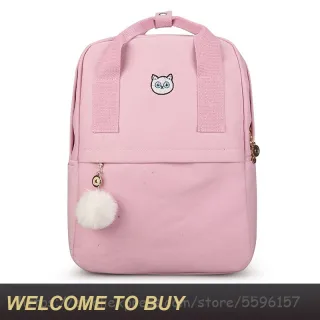 2020 New Korean Version Canvas Backpack Embroidered Pattern Women Portable Outdoor Travel Backpack For Teenager Girl School Bags