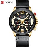 Top   Brand Casual Fashion Watches for Male Sport Military Leather Wrist Watch Men Watch Chronograph
