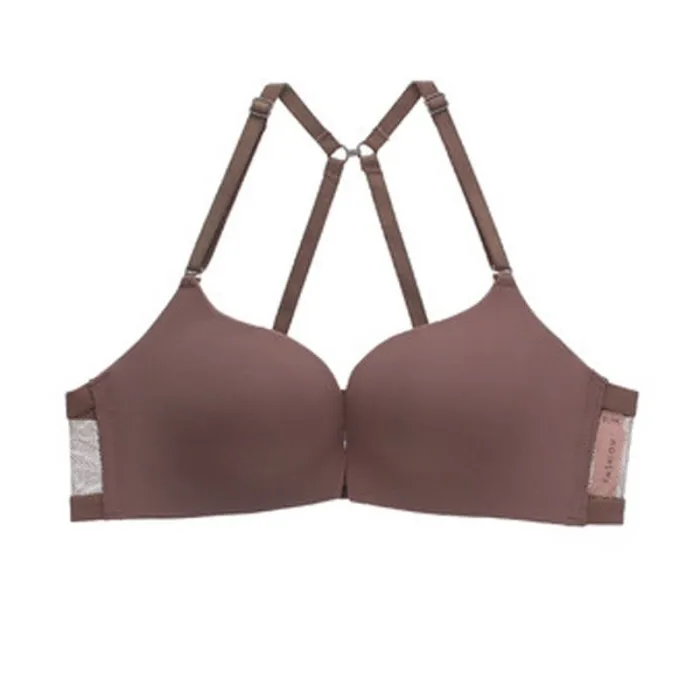 CINOON New Fashion Wireless Front Closure Bras For Women Sexy Lingerie Comfort Push Up Bra Adjusted Seamless Backless Bralette