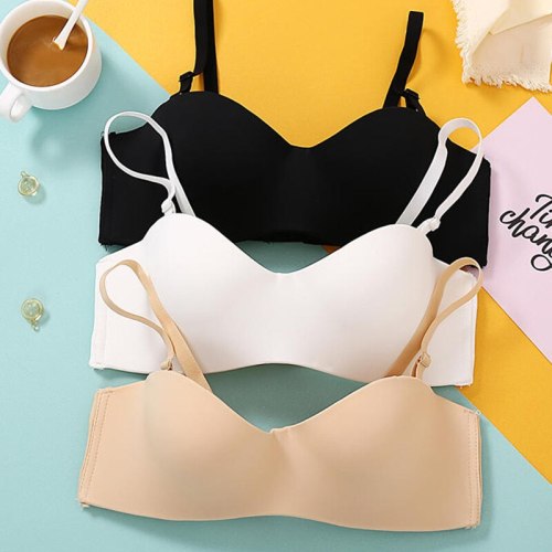 Strap Removable Bra Half Cup Demi Sexy Women Bralette Underwear Brassiere Lingerie Solid Color Invisible Bras for Female A/B CUP