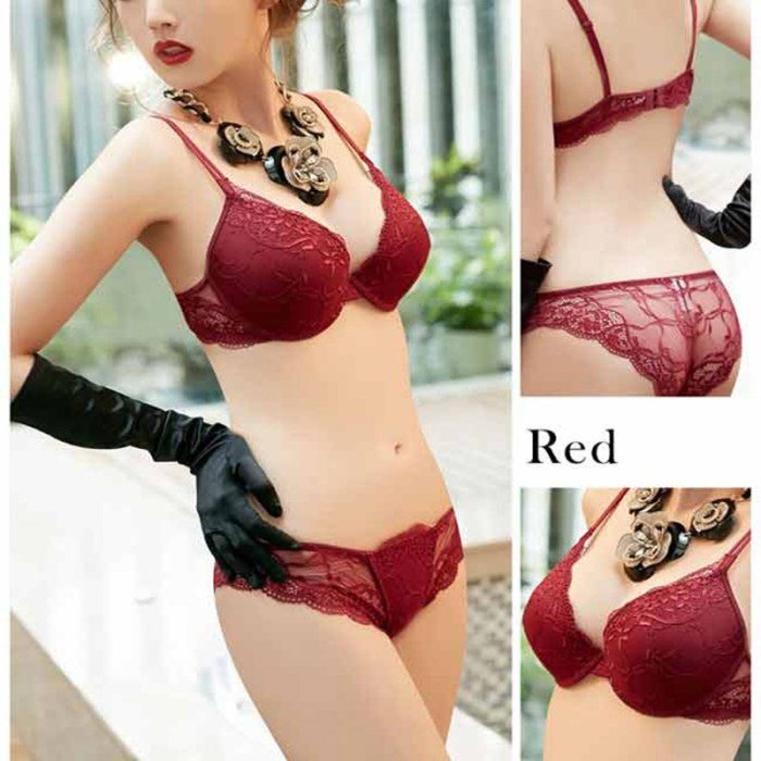 Sexy Lace Bra Set Women Underwear Set Push Up Bra Set Sexy Lcae Briefs Lingerie 3/4 Cup 70B 75B 80B Hot