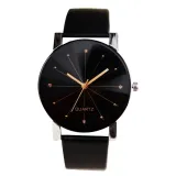 Fashion Watch Men Women Leather Strap Line Analog Quartz Ladies Wrist Watch Dress