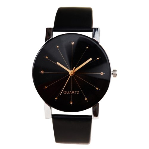 Fashion Watch Men Women Leather Strap Line Analog Quartz Ladies Wrist Watch Dress