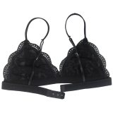 VRAIMMOI Sexy Lace Thin Triangle Bra For Women Lingerie Wireless Underwear Transparent Push Up bras Solid White/Black Bralette