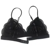 VRAIMMOI Sexy Lace Thin Triangle Bra For Women Lingerie Wireless Underwear Transparent Push Up bras Solid White/Black Bralette